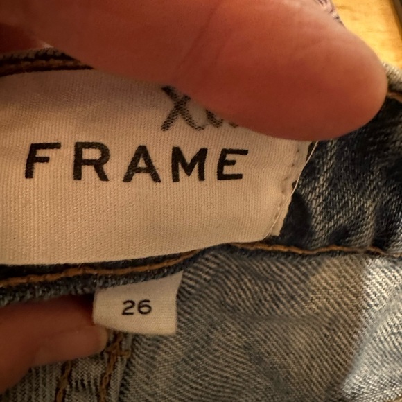 Frame Le Slouch Boyfriend Jean In BlueJay Rips Rigid Distressed Denim - Picture 11 of 16